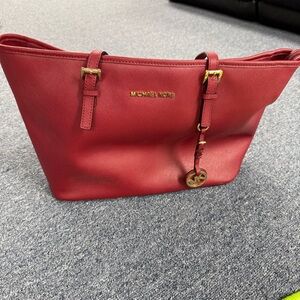 Michael Kors Red Wine Tote Bag Purse